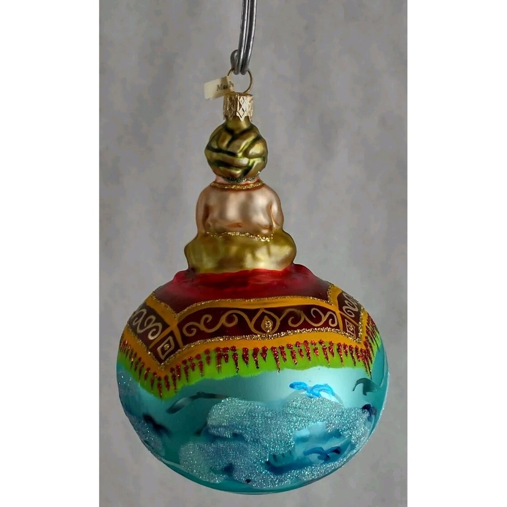 Glass Ornament "Magic Carpet Ride" Hand Painted Made in Poland Radko Inspired - Picture 3 of 4